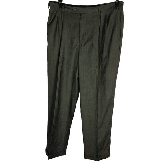 JF.J FERRAR MEN DRESS SPRIPED PLEATED SLACKS MEN SIZE 40/32 - Picture 7 of 7